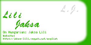 lili jaksa business card